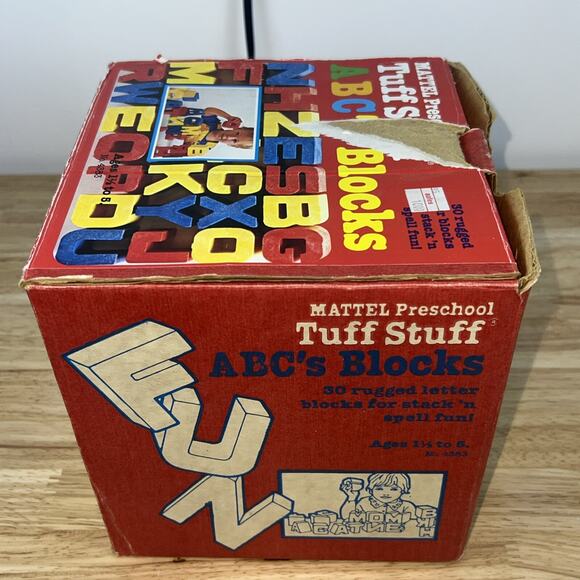 Mattel Tuff Stuff Alphabet Building Blocks Toy Letters Complete Set Vintage 70's - Picture 5 of 5